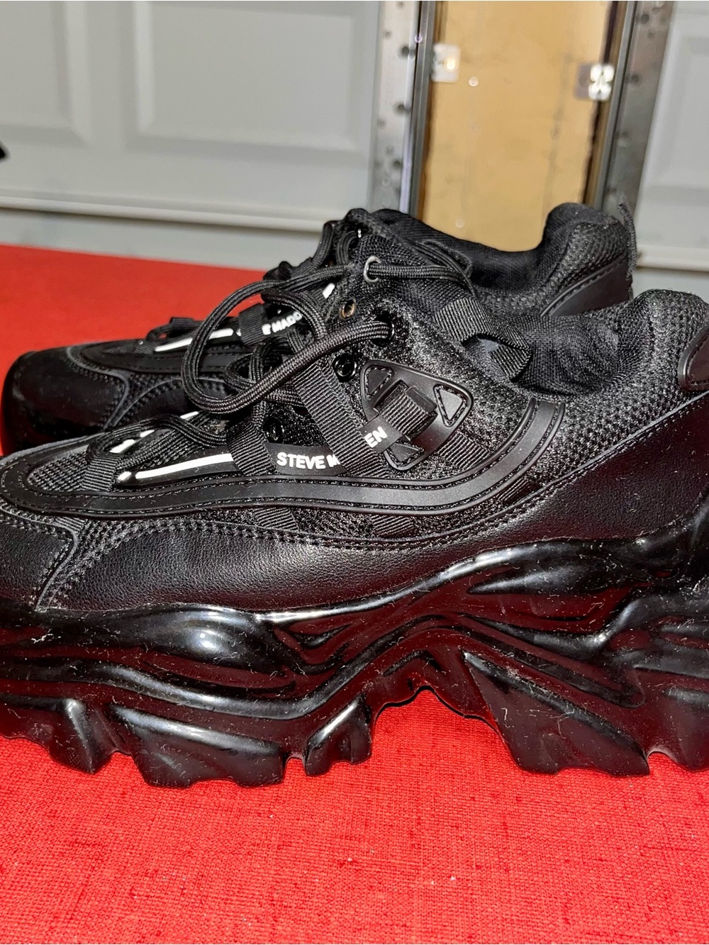 Steve Madden Women’s All-Black Ecker Chunky Platform Sneakers